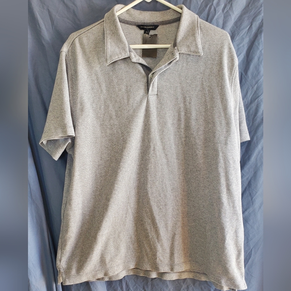 Banana Republic Heather Gray Polo Shirt